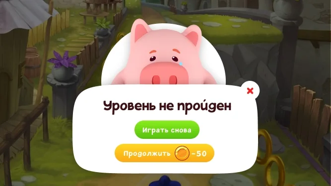 Поражение в раннере Piggy Farm 2